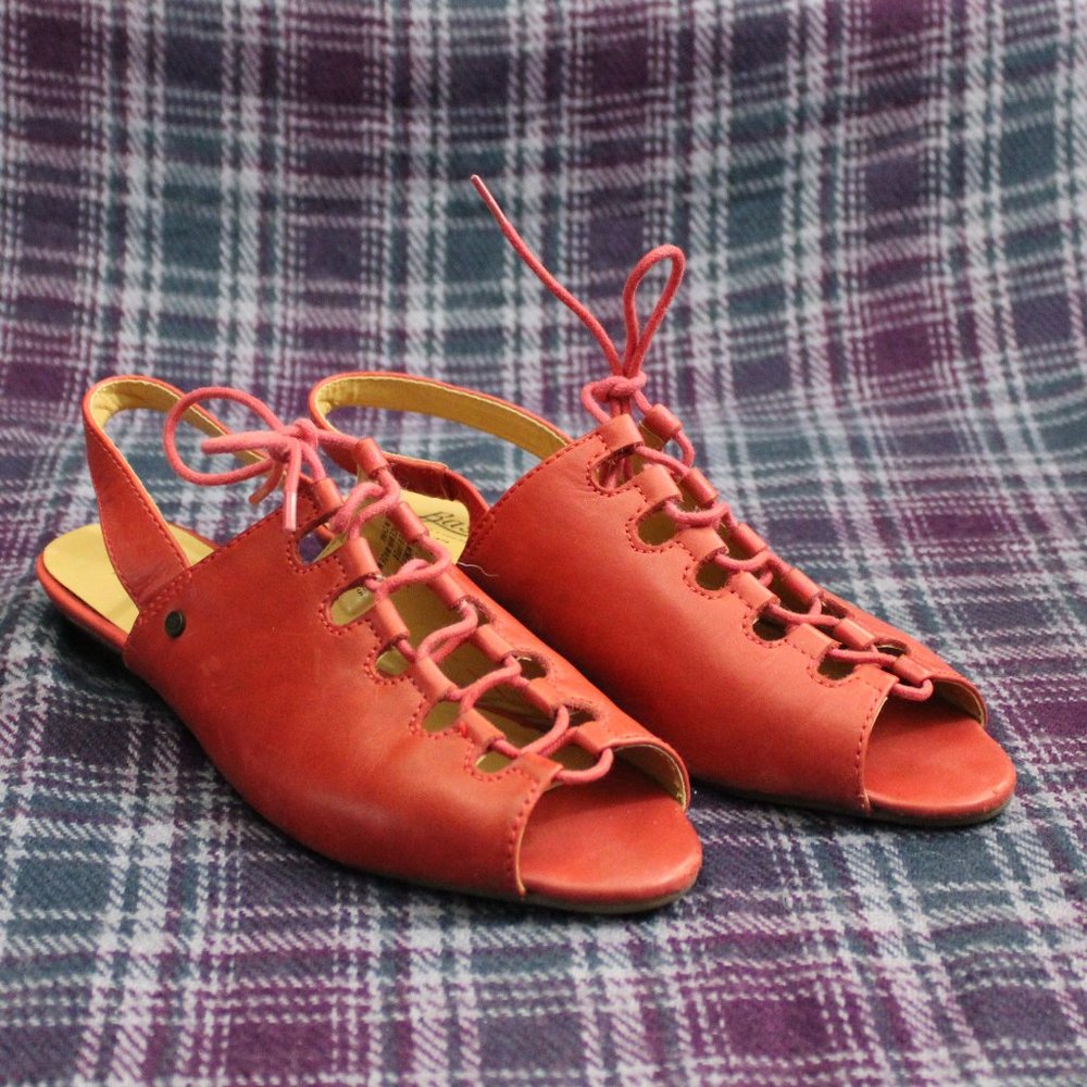 Bass Chili Pepper Red Strappy Sandals Size 6.5 M